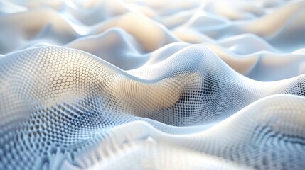 Poster - Abstract waves in soft pastel colors create a tranquil and modern atmosphere, perfect for backgrounds and digital design.