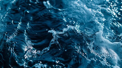 Poster - A body of water with a lot of bubbles and foam