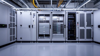 Poster - Server Racks and Network Equipment in a Modern Data Center