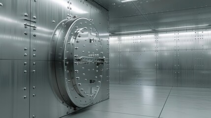 Wall Mural - Central bank vault with secure storage.