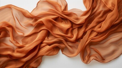 Poster - A long orange scarf with a white background