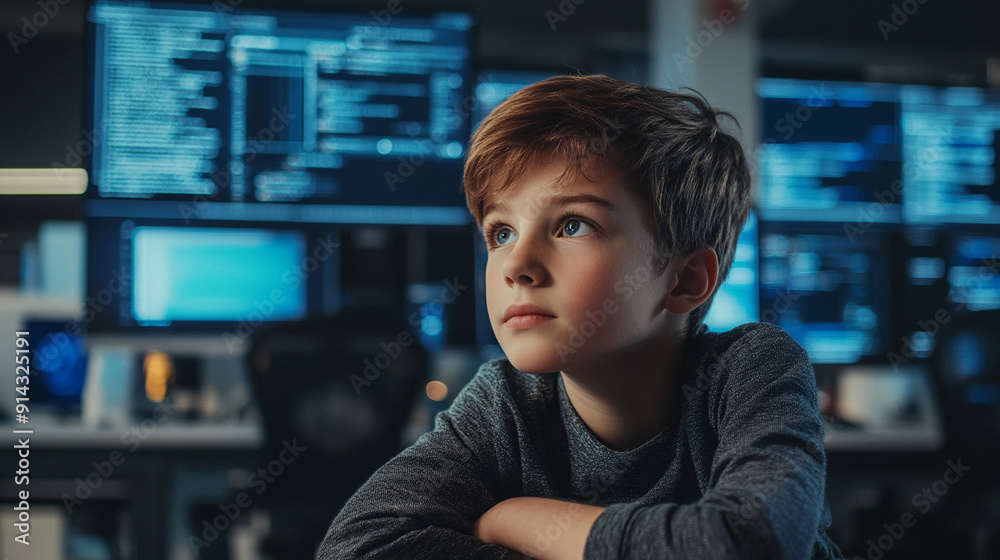 Boy in a computer lab Generative AI is making its way into the ...