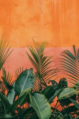 Poster - A wall with a green plant growing out of it