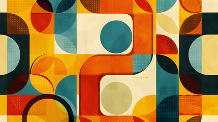 Wall Mural - A colorful abstract painting with many different shapes and sizes