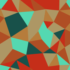 Poster - Triangulation geometric shapes background. Compact triangles size. Repeatable pattern. Artistic vector tiles. Earthen Rust Palette. Seamless vector illustration.