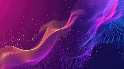 Poster - Vibrant abstract waves in shades of pink and purple create a dynamic and modern background with a sense of movement and energy.