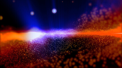 Wall Mural - Magical waves of bright energy.High tech rainbow light ray particles and bokeh energy