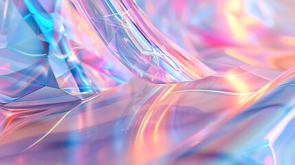 Poster - A vibrant and colorful abstract background with flowing translucent waves that create a dynamic and luminous effect.