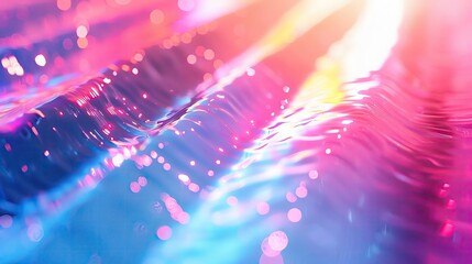 Poster - A vibrant abstract image featuring flowing water, light reflections, and colorful hues of pink and blue.