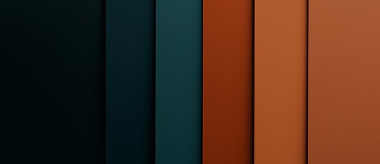 Poster - Minimalist background with vertical stripes forming a gradient from black to brown, passing through blue and orange tones