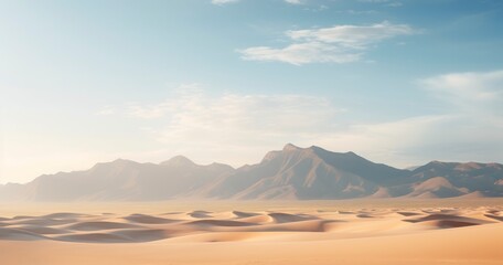 Wall Mural - Desert landscape with mountains in the background