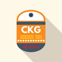 Poster - luggage tag with airport code ckg for chongqing jiangbei international airport, china, is ready to b