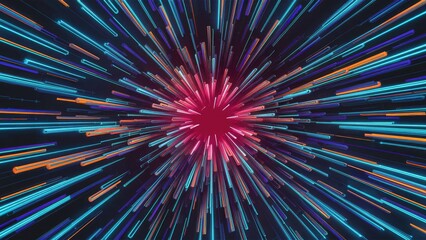 Poster - Vibrant Abstract Lines in a Digital Technology Background Illustration