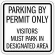 © middlenoodle - Parking permit signs visitors must park in designated area