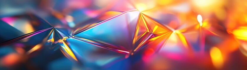 Wall Mural - Abstract prism effect with refracted light, vibrant and dynamic