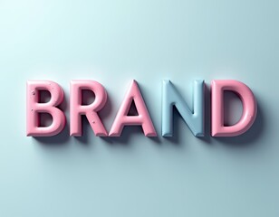 Poster - 3D colorful letters spelling 'BRAND' on a light background
