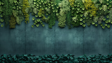 Wall Mural - A wall covered in green plants and vines