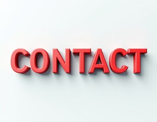 Wall Mural - Bold red 'CONTACT' text on a light gray background.