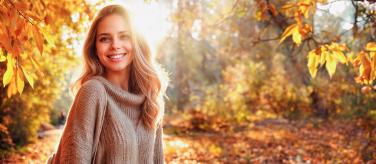 woman in the autumn forest