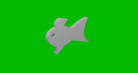 Poster - animation of rotation of a white gold fish symbol with shadow. simple and complex rotation. seamless