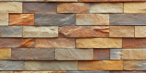 modern orange stone strip wall for texture and backgrounds