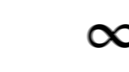 Poster - Animation set, infinity symbol. Animations: transparency, zooms, transition top to down, transition left to right, slide up to down, slide left to right