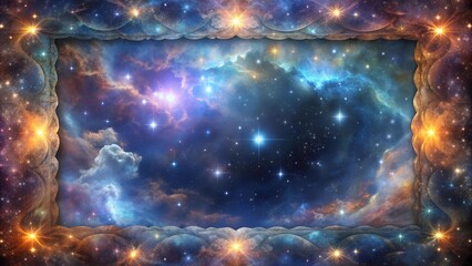 Wall Mural - Cosmic Tapestry: A Celestial Frame Unveiling the Universe  Generative AI