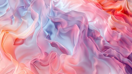 Fototapete - Smooth fluid coral wave texture in pastel colors forming abstract patterns