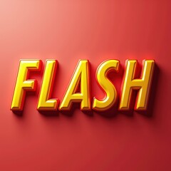 Poster - Bold 3D yellow 'FLASH' text on a vibrant red background.