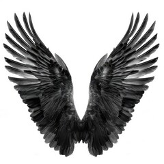 Poster - a black bird with its wings spread out