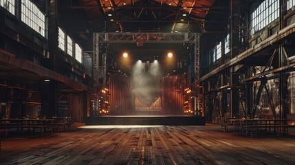 Canvas Print - a stage with a stage curtain and a stage with a stage curtain