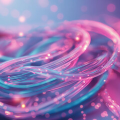 Wall Mural - A purple and blue wire with a pinkish glow