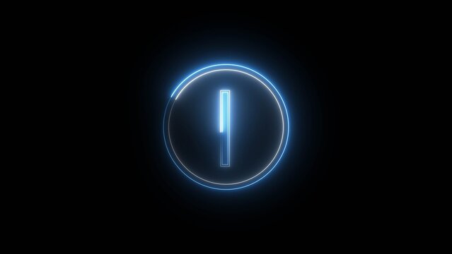 Abstract bright neon letter sign icon illustration on black background.