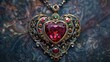 © paukan - Ornate Heart Pendant with Gemstones