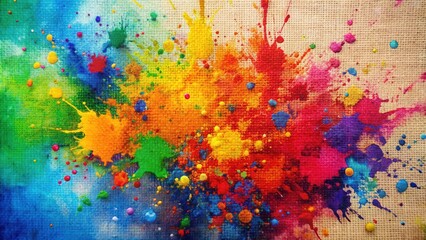 Wall Mural - Vibrant splashes of bright colors on a canvas, colorful, vibrant, paint, abstract, artistic, background, texture