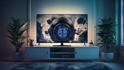 Poster - Television display on a clean white backdrop