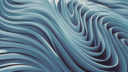 Poster - Abstract Wavy Light Blue Design