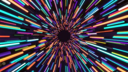 Poster - Vibrant Abstract Lines in a Digital Technology Background Illustration