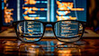 © Agustin - Concept image of software development: glasses reflecting computer screen with lines of programming code