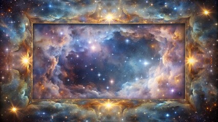 Wall Mural - Cosmic Tapestry: A Celestial Frame Unveiling the Universe  AI Generated