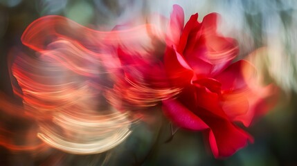 Poster - Abstract Red Rose with Blurred Background