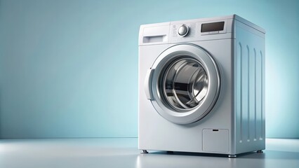 Washing machine isolated on background, laundry, appliance, cleanliness, home, modern, domestic, technology, white