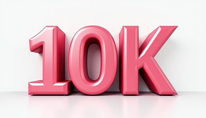 10 K number typography. Ten thousand follower, celebration concept social media post banner design.