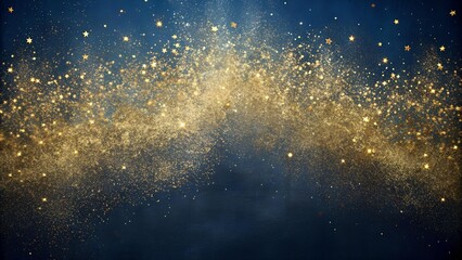 Wall Mural - Ethereal Tapestry of Golden Dust on Midnight Blue Canvas  Generative AI