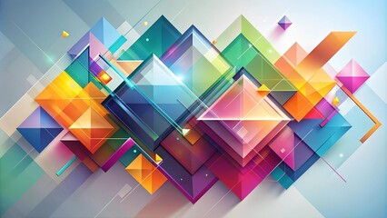 Wall Mural - The Dance of Prismatic Echoes: A Surreal Tapestry of Geometric Forms  AI generated