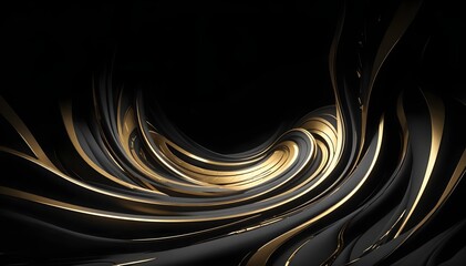 Gold and Black Wave Line