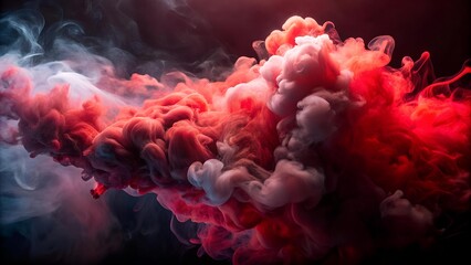 Poster - Crimson Trails: A Symphony of Smoke and Light  Generative AI