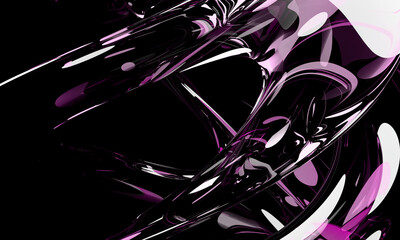 Poster - 3D Rendered Pink Abstract Forms with Acrylic Glass Finish: Sleek and Contemporary Background