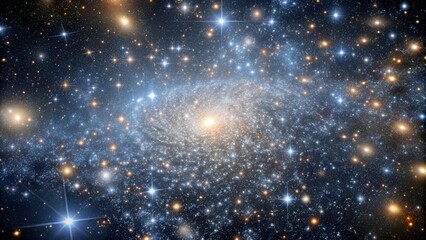 Wall Mural - A Symphony of Starlight: A Close-Up View of a Dwarf Galaxy  AI Generated
