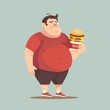 © Melon - Fat figure, unhealthy eating habits, flat design illustration